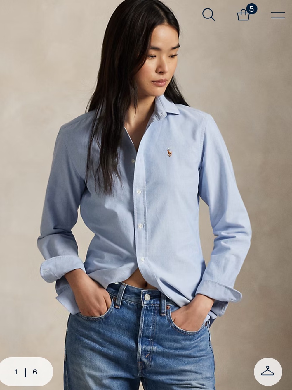 Ralph Lauren Slim Fit Oxford Button Down Shirt Blue Size 10 $128